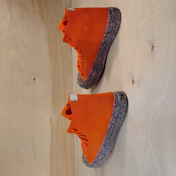 Converse Renew Chuck 70 Knit High In The 'Bright Poppy' Orange Colorway Shoes - Picture 6 of 10